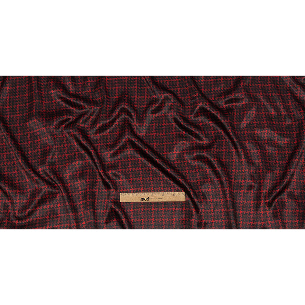 Racing Red and Black Houndstooth Check Polyester Twill Lining Full