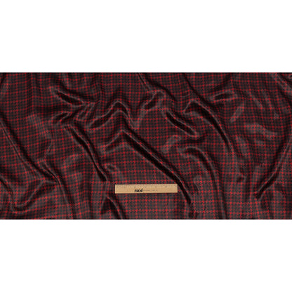 Racing Red and Black Houndstooth Check Polyester Twill Lining Full