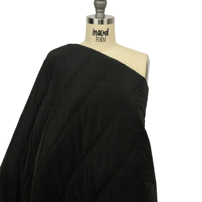 Black Zig Zag Polyester Quilted Coating Drape