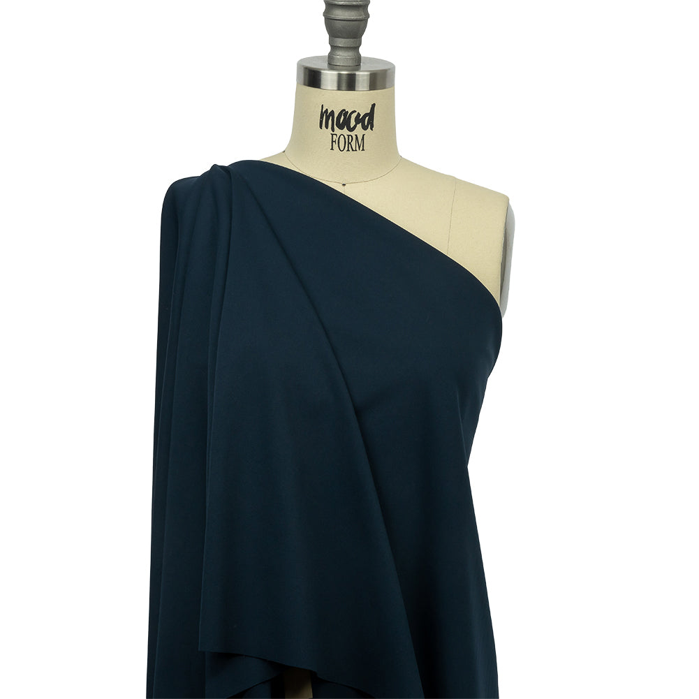 Maritime Blue Polyester Interlock Knit