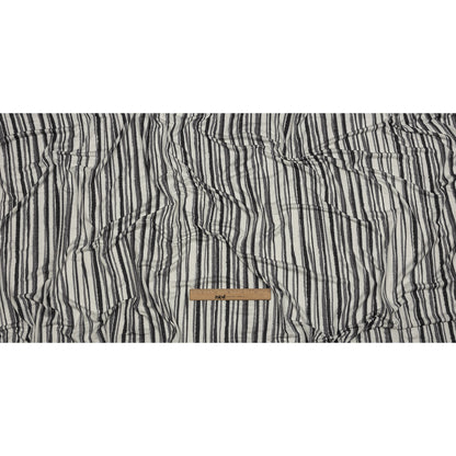 Cool Gray and Off White Painterly Stripes Stretch Rayon Jersey Full