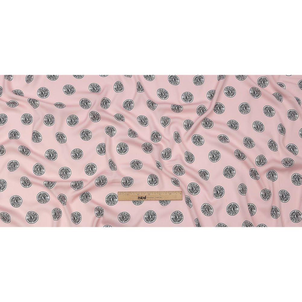 Donna Karan Pink, Black and White Logo Tokens Crepe de Chine Full