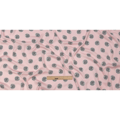 Donna Karan Pink, Black and White Logo Tokens Crepe de Chine Full