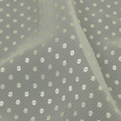 Famous Australian Designer Lead Crystal Embroidered Dots and Diagonal Striped Polyester and Viscose Chiffon Detail