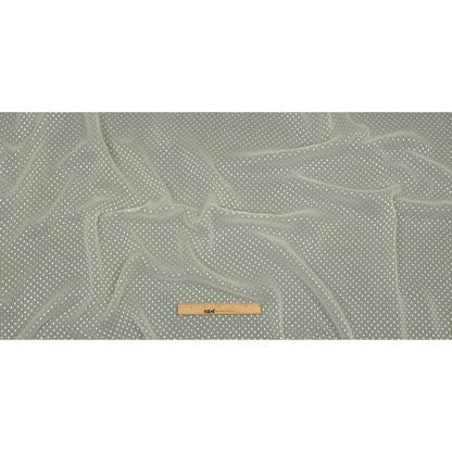 Famous Australian Designer Lead Crystal Embroidered Dots and Diagonal Striped Polyester and Viscose Chiffon Full