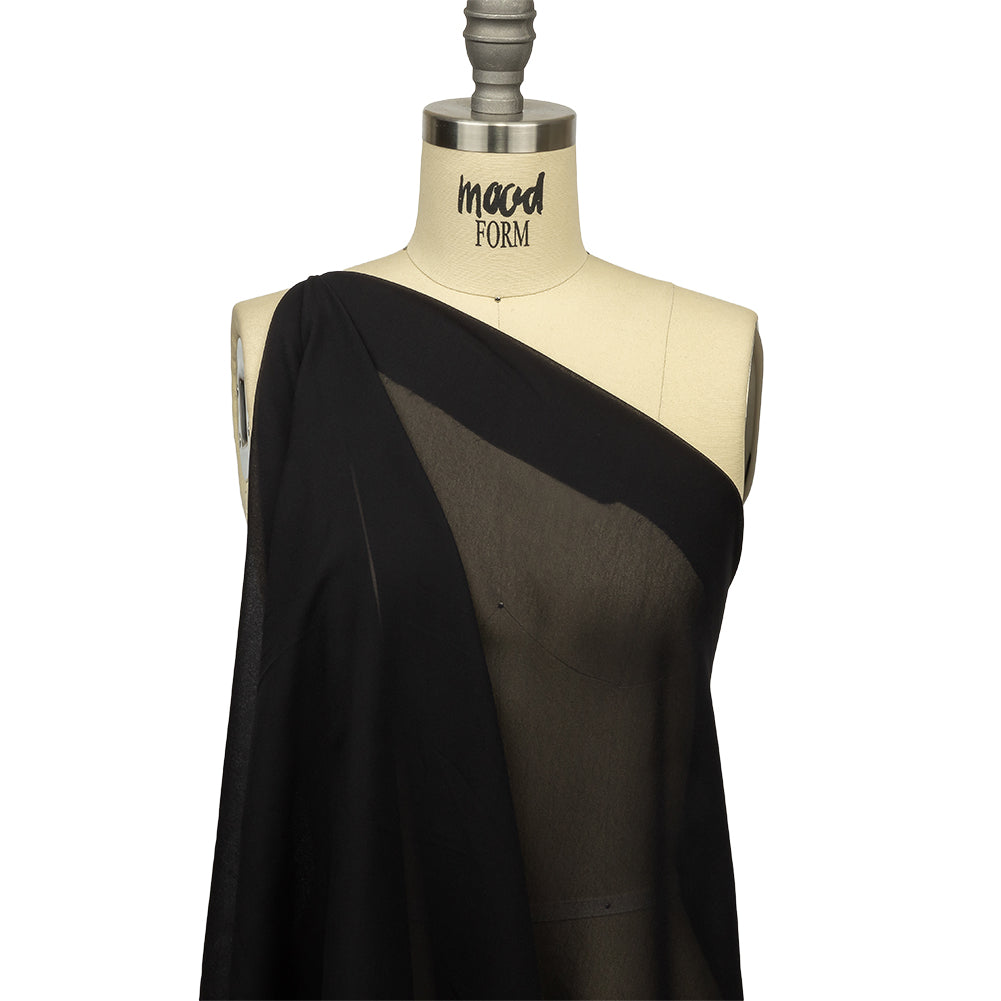 Famous Australian Designer Black Viscose Georgette Drape