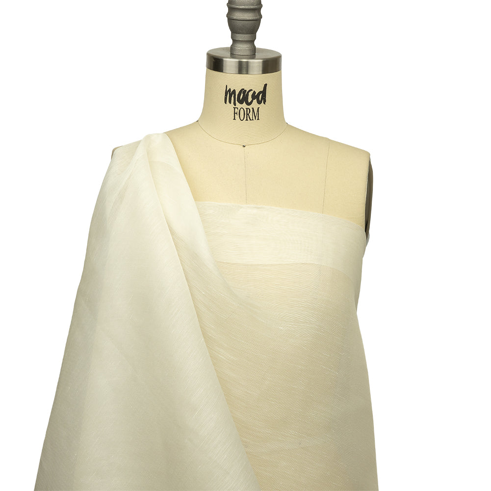 Famous Australian Designer Blanc de Blanc Sheer Silk and Linen Woven Drape