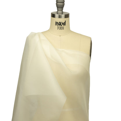 Famous Australian Designer White Asparagus Silk Organza Drape