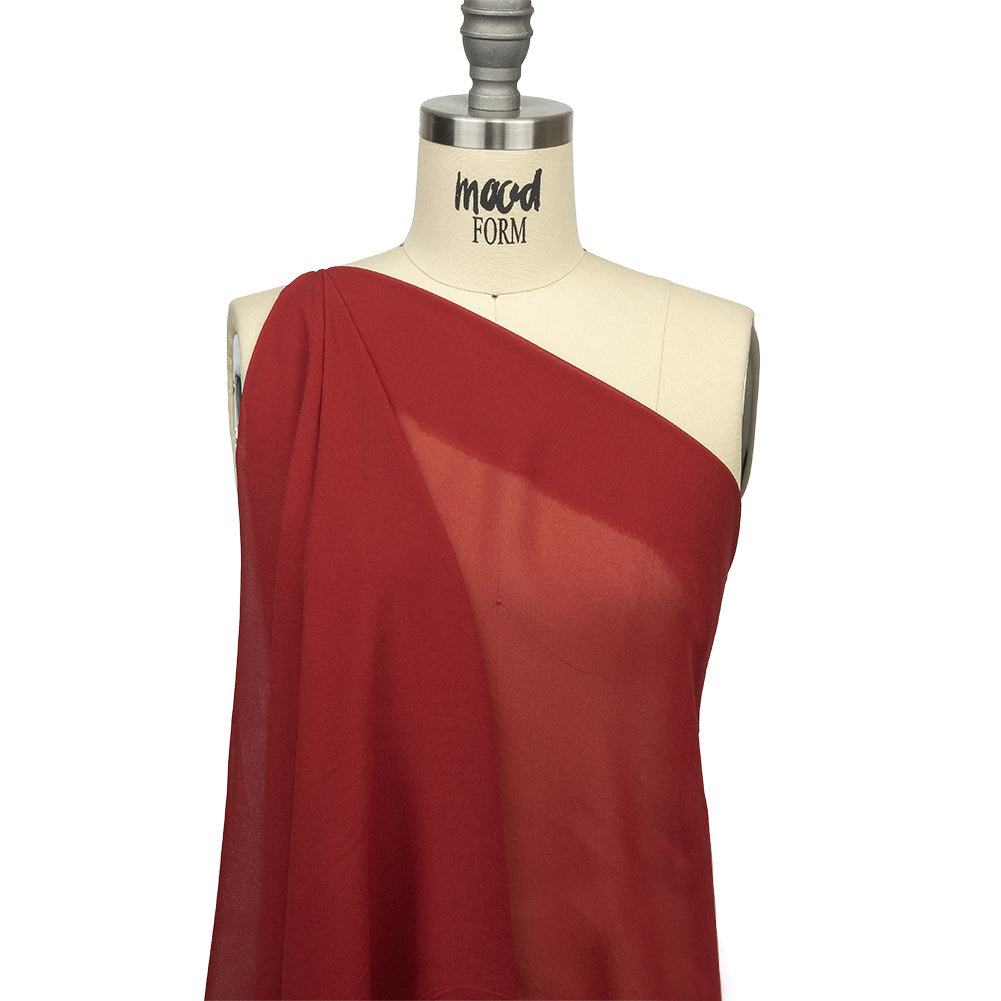 Famous Australian Designer Clay Red Viscose Georgette Drape