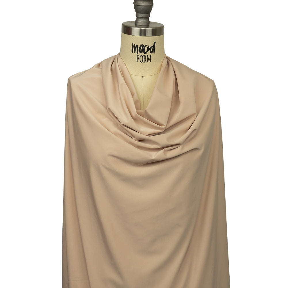 Famous Australian Designer Beige Stretch Polyester Jersey Drape