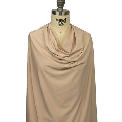 Famous Australian Designer Beige Stretch Polyester Jersey Drape