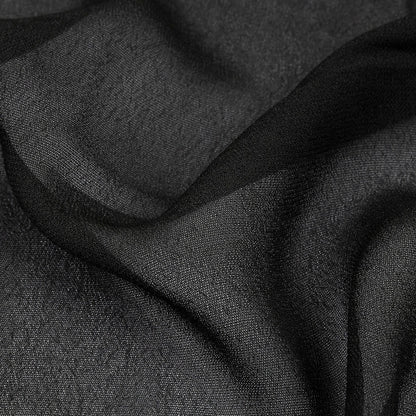Famous Australian Designer Black Viscose Georgette Detail