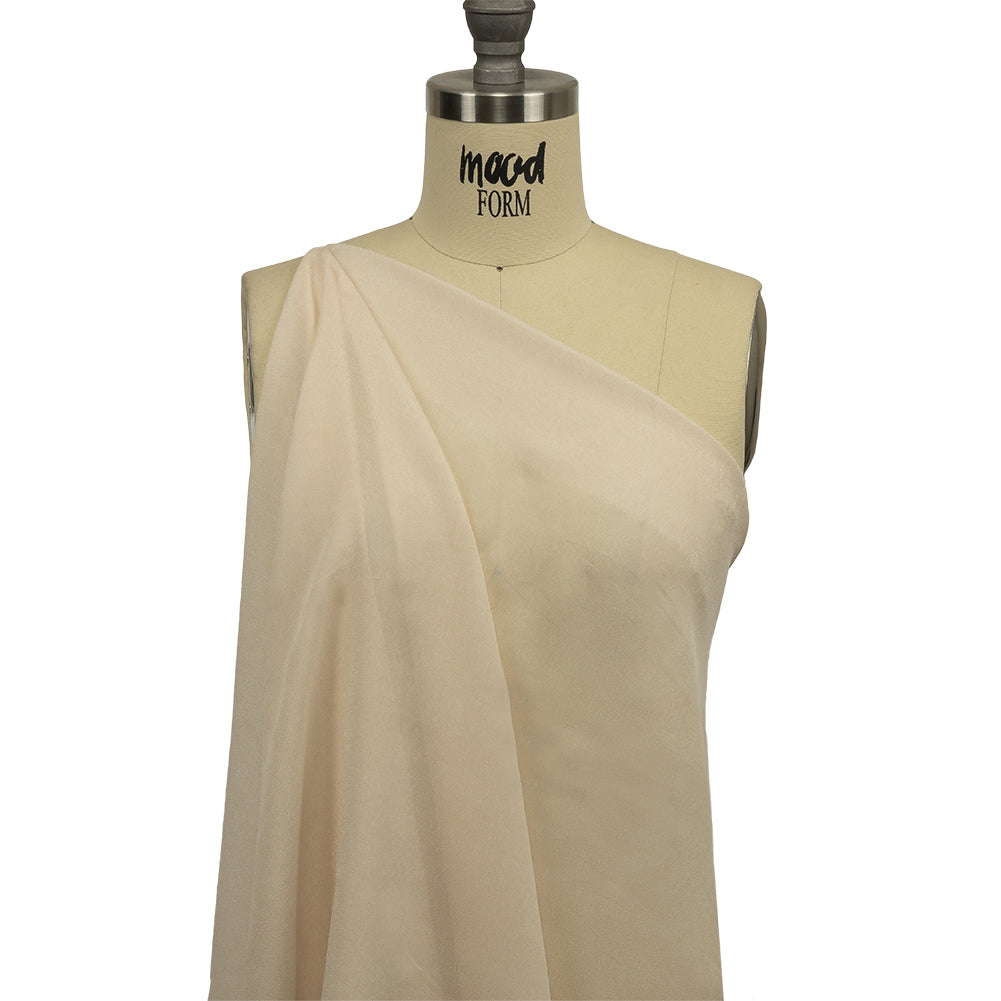 Famous Australian Designer Cream Peach Viscose Georgette - Drape