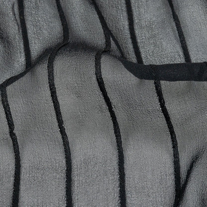 Famous Australian Designer Black Beauty Pintucked Silk Chiffon Detail
