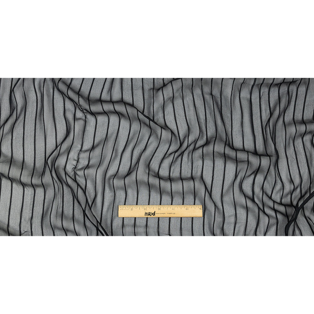 Famous Australian Designer Black Beauty Pintucked Silk Chiffon Full