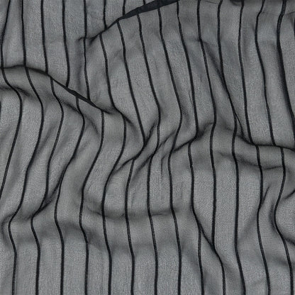 Famous Australian Designer Black Beauty Pintucked Silk Chiffon