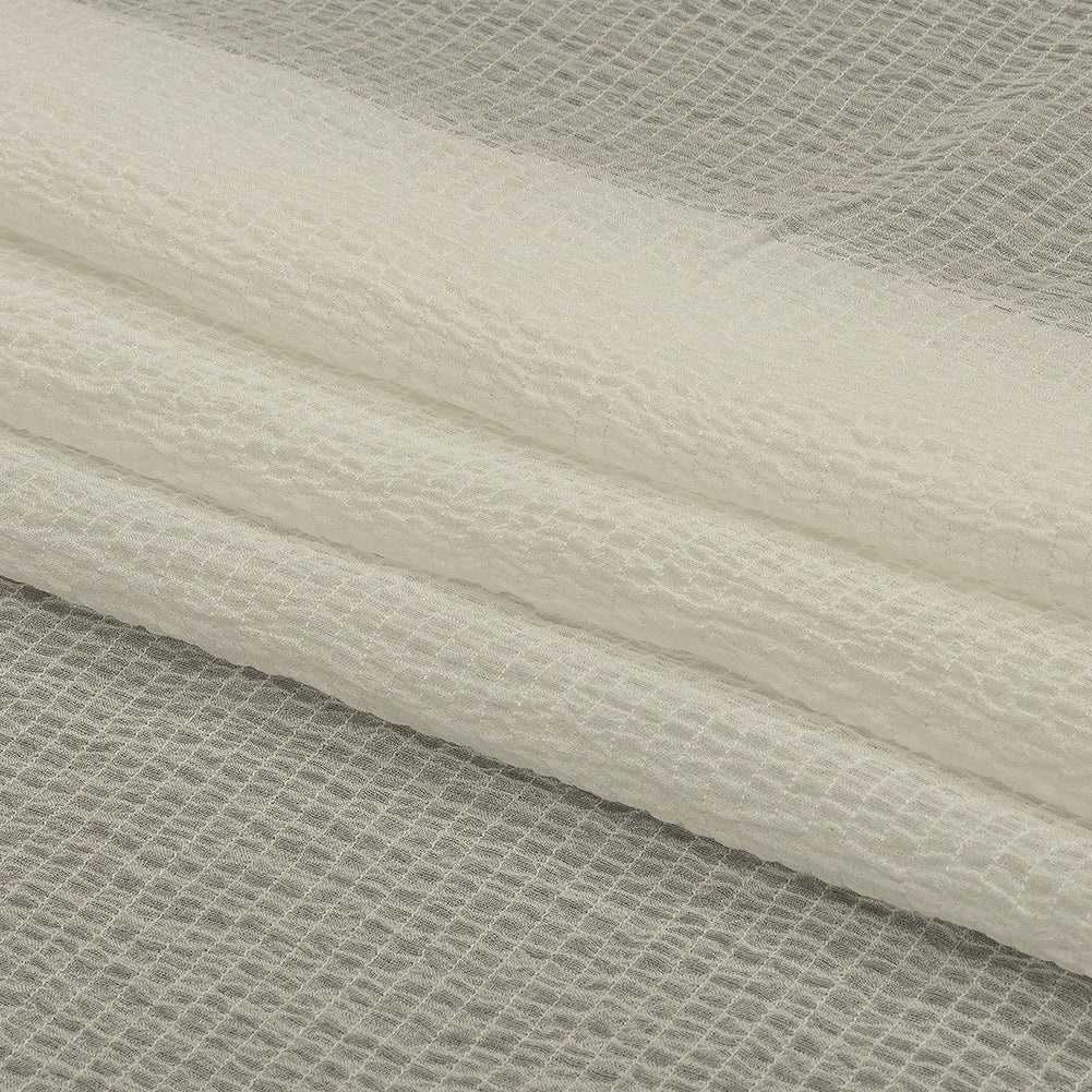 Famous Australian Designer Ivory Shirred Silk and Bamboo Chiffon Full