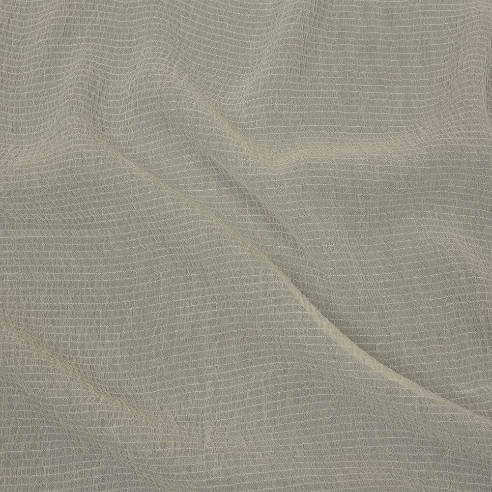 Famous Australian Designer Ivory Shirred Silk and Bamboo Chiffon