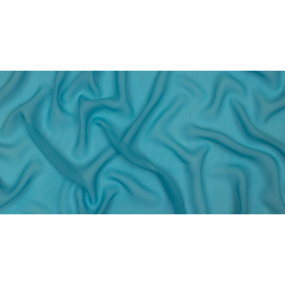 Famous Australian Designer Turquoise Viscose Georgette Full