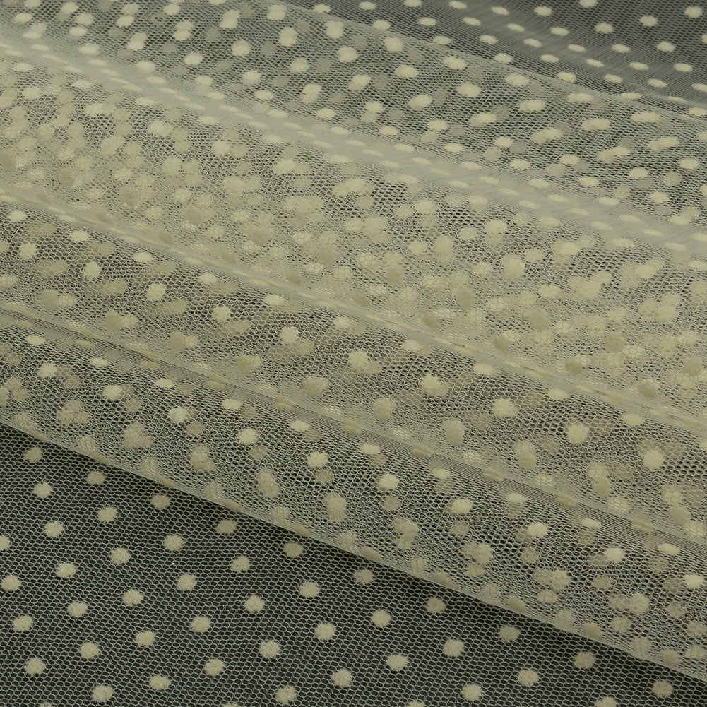 Famous Australian Designer Rutabaga Flocked Polka Dots Polyester Tulle Folded