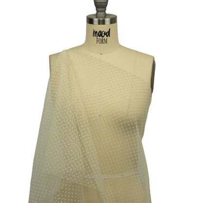 Famous Australian Designer Rutabaga Flocked Polka Dots Polyester Tulle Drape
