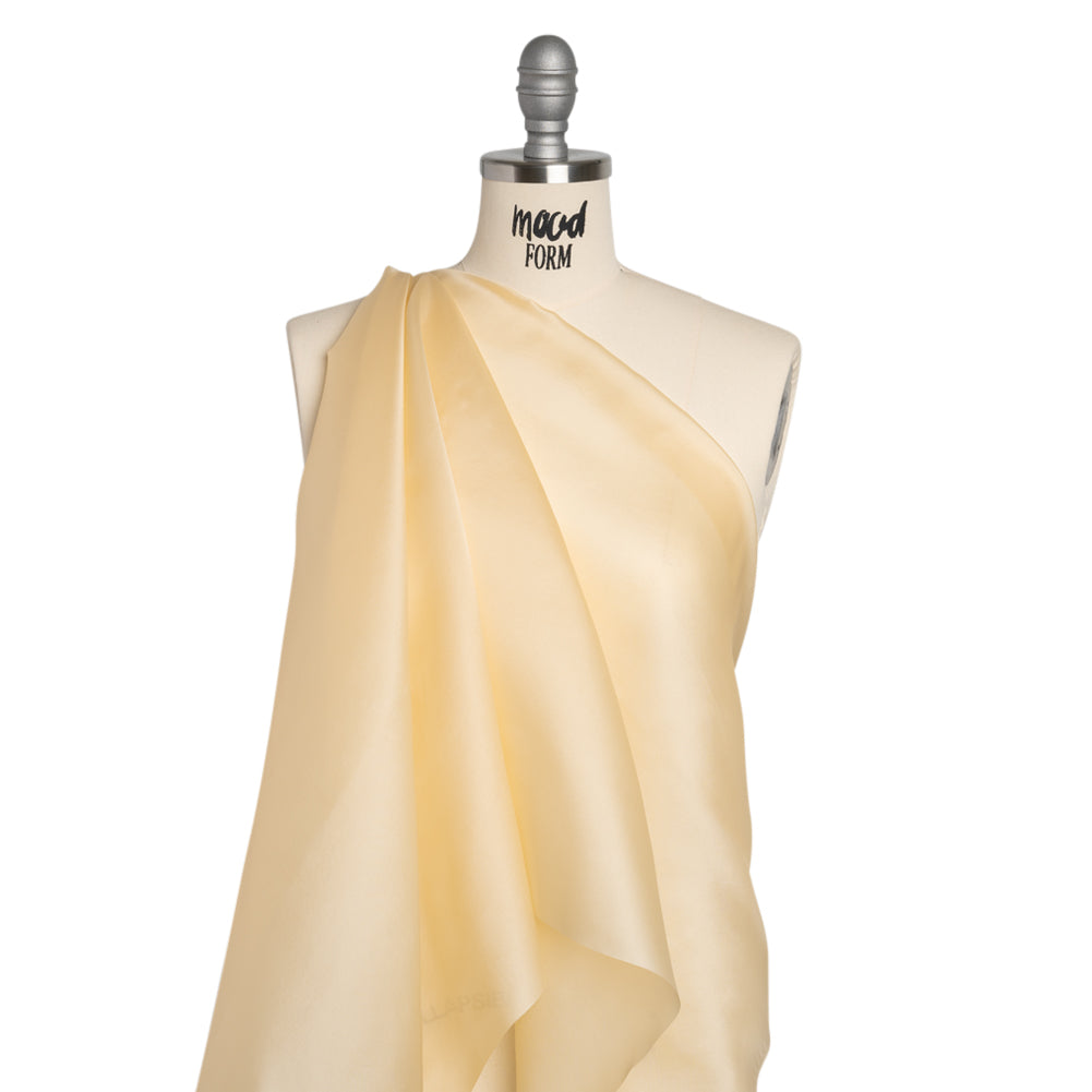 Silk Satin-Faced Organza - Cream - Famous Australian Designer Deadstock Drape