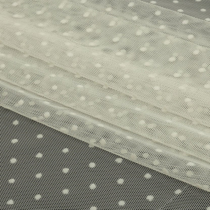 Famous Australian Designer Pearl Flocked Polka Dots Point D'esprit Folded