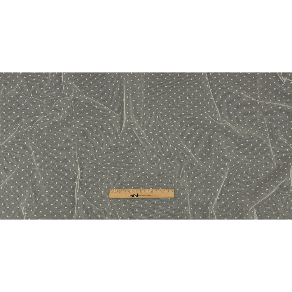 Famous Australian Designer Pearl Flocked Polka Dots Point D'esprit Full