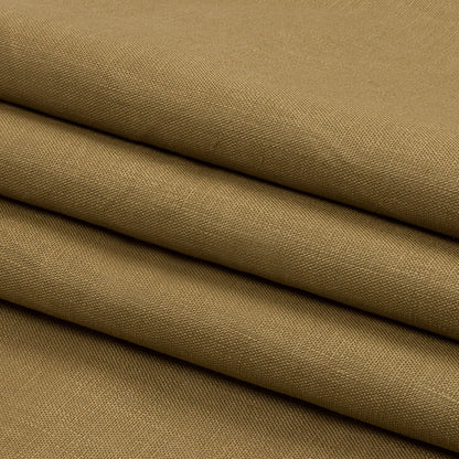 Famous Australian Designer Khaki Medium Weight Linen Woven with White Fused Backing Folded