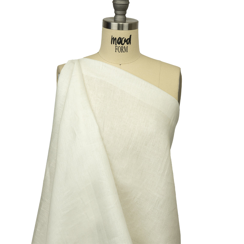 Famous Australian Designer Cannoli Cream Medium Weight Linen Woven - Drape