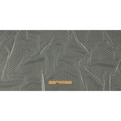 Famous Australian Designer Cream Flocked Polka Dotted Point D'esprit Full