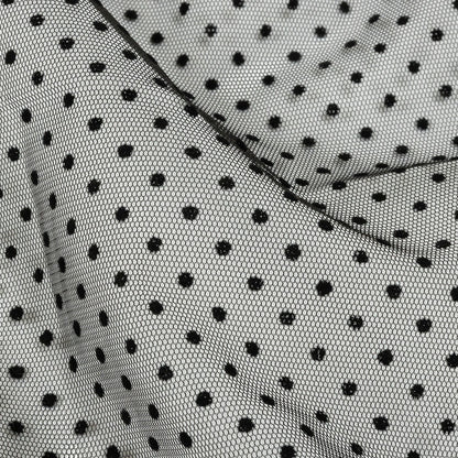 Famous Australian Designer Moondrop Grapes Flocked Polka Dotted Point D'esprit Detail
