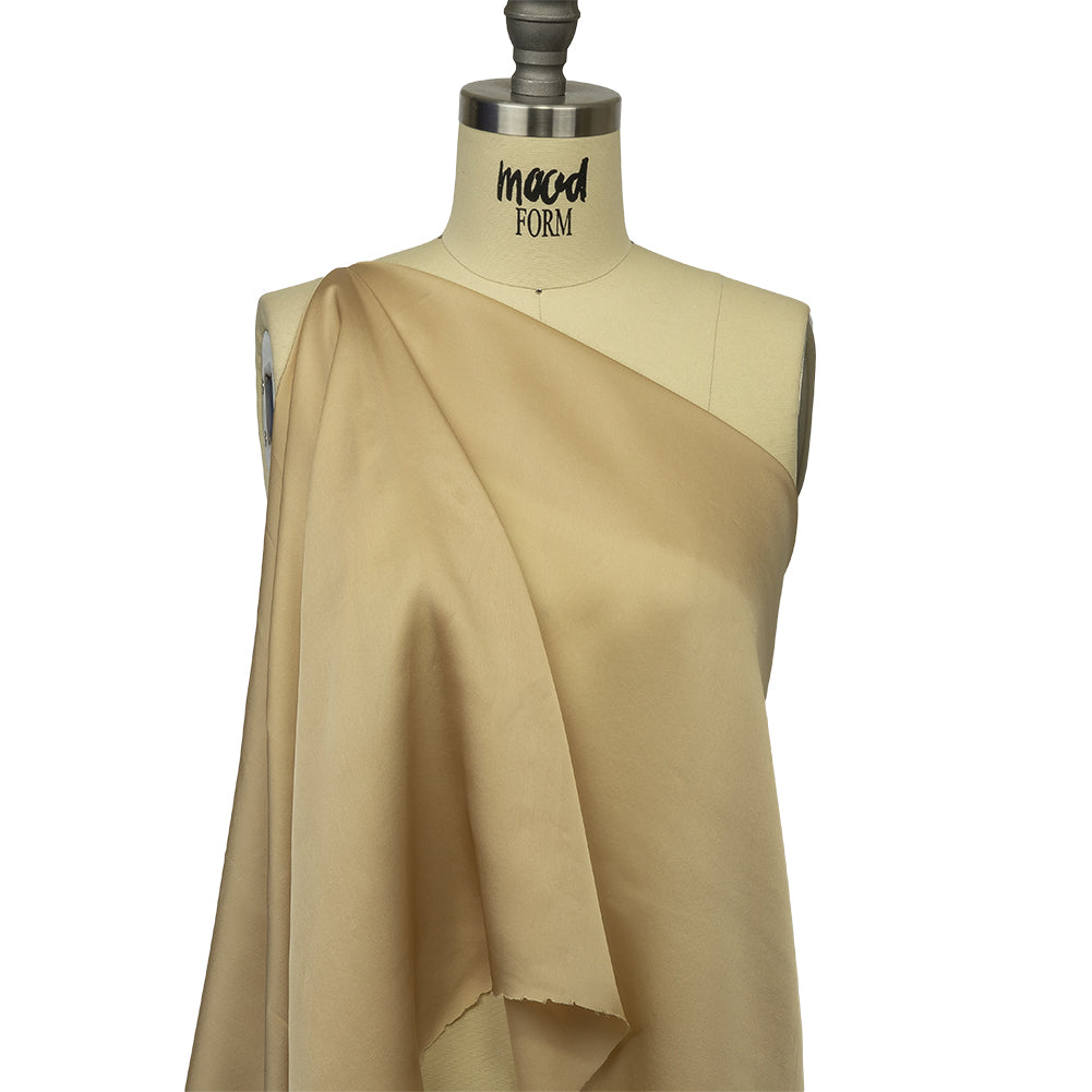 Famous Australian Designer Champagne Satin Faced Silk Chiffon Drape