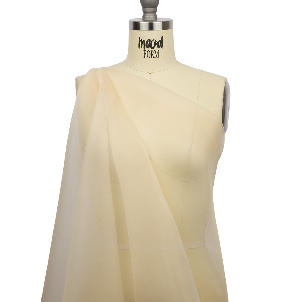 Famous Australian Designer Beige Silk Organza Drape