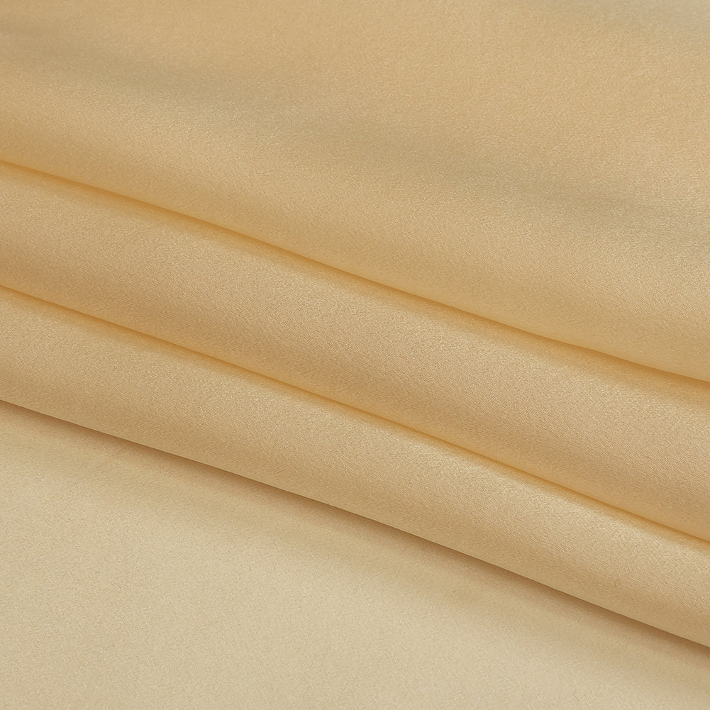 Famous Australian Designer Champagne Satin Faced Silk Chiffon Folded