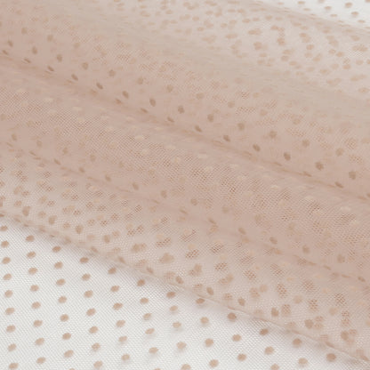 Famous Australian Designer Ballet Pink Flocked Polka Dots Point D'esprit Folded