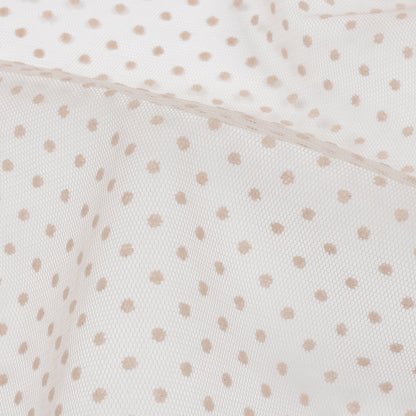 Famous Australian Designer Ballet Pink Flocked Polka Dots Point D'esprit Detail