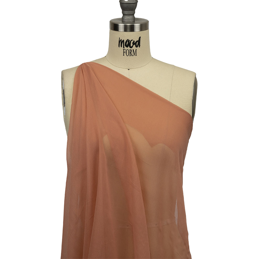 Famous Australian Designer Blush Crinkled Silk Chiffon Drape