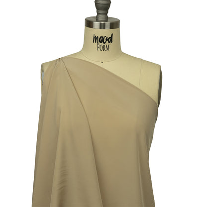 Famous Australian Designer Beige Viscose Crepe de Chine Lining Drape