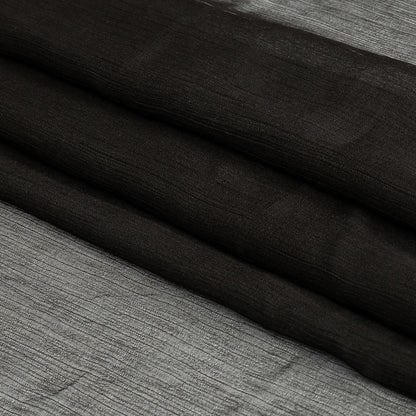 Famous Australian Designer Black Bean Crinkled Silk Chiffon Folded