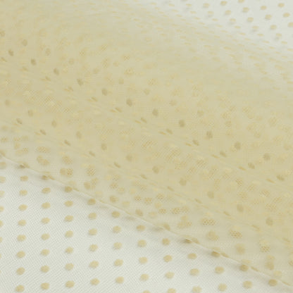 Famous Australian Designer Oyster White Flocked Polka Dots Point D'esprit Folded