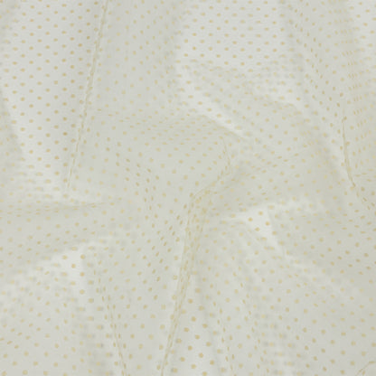 Famous Australian Designer Oyster White Flocked Polka Dots Point D'esprit