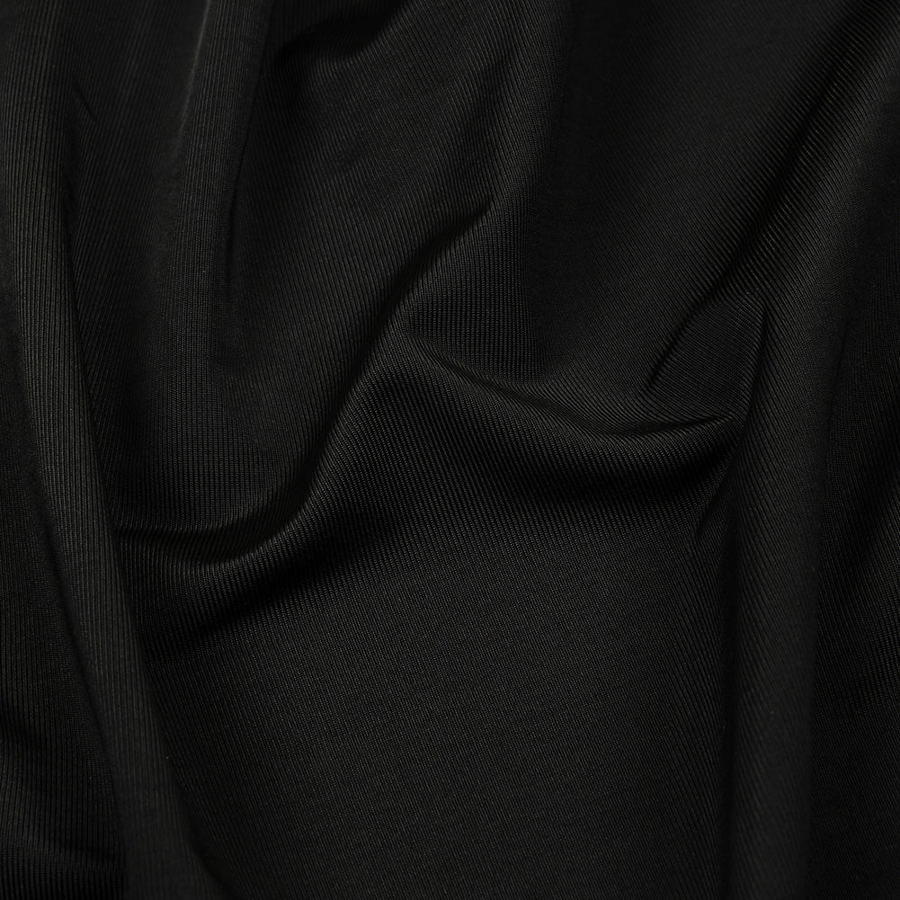 Famous Australian Designer Black Onyx Stretch Polyester Jersey Detail