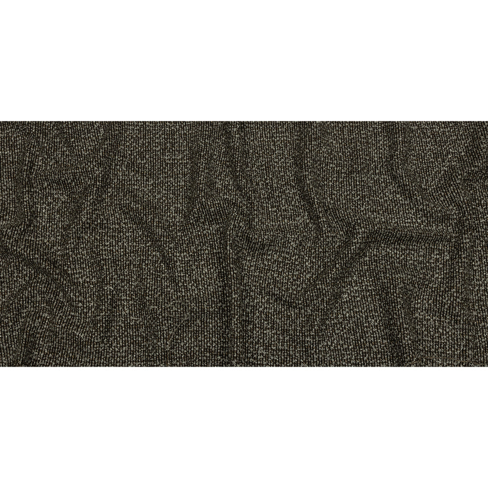 Famous Designer White, Brown and Taupe Striped Blended Wool Knit Boucle Full