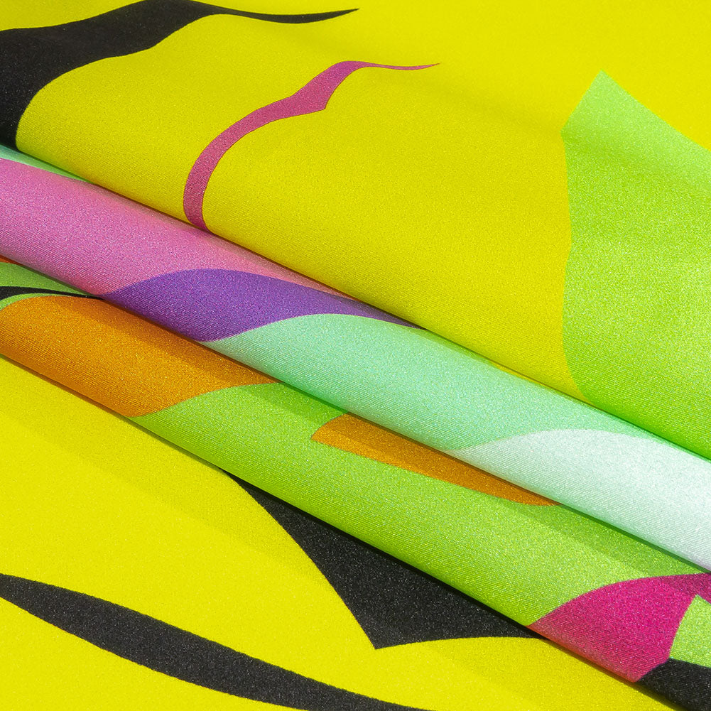 Italian Seafoam, Purple and Yellow Bold Naturals Silk Charmeuse Full