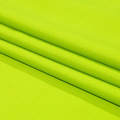 Italian Neon Lime Double Face Stretch Super 150 Virgin Wool Twill Suiting