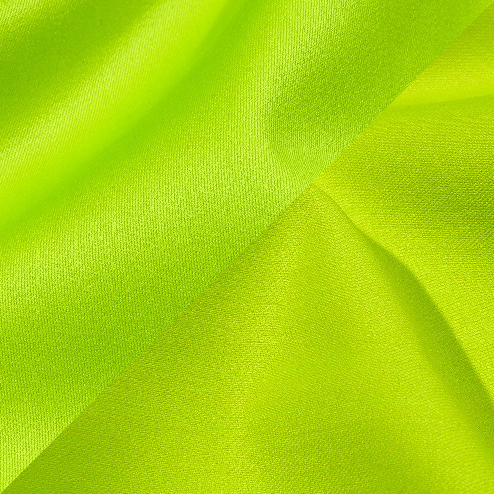 Italian Neon Lime Double Face Stretch Super 150 Virgin Wool Twill Suiting - Detail