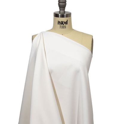 Italian Off White Double Face Stretch Super 160 Virgin Wool Twill Suiting