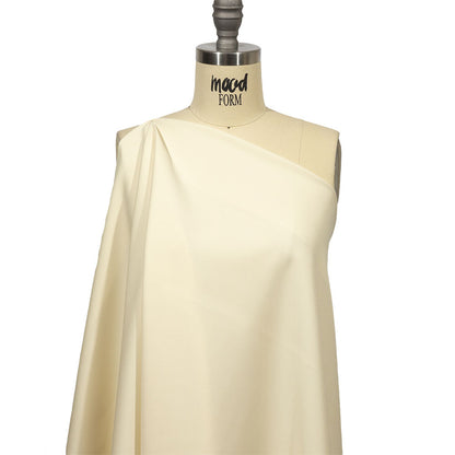 Italian Ivory Double Face Stretch Super 160 Virgin Wool Twill Suiting