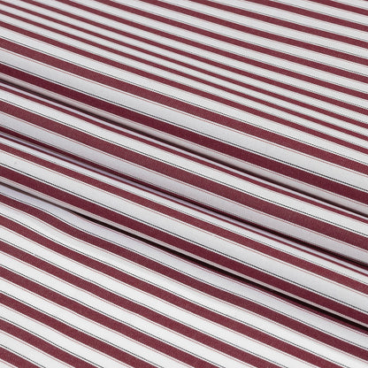 Balenciaga Italian Burgundy and White Striped Cotton Poplin Folded